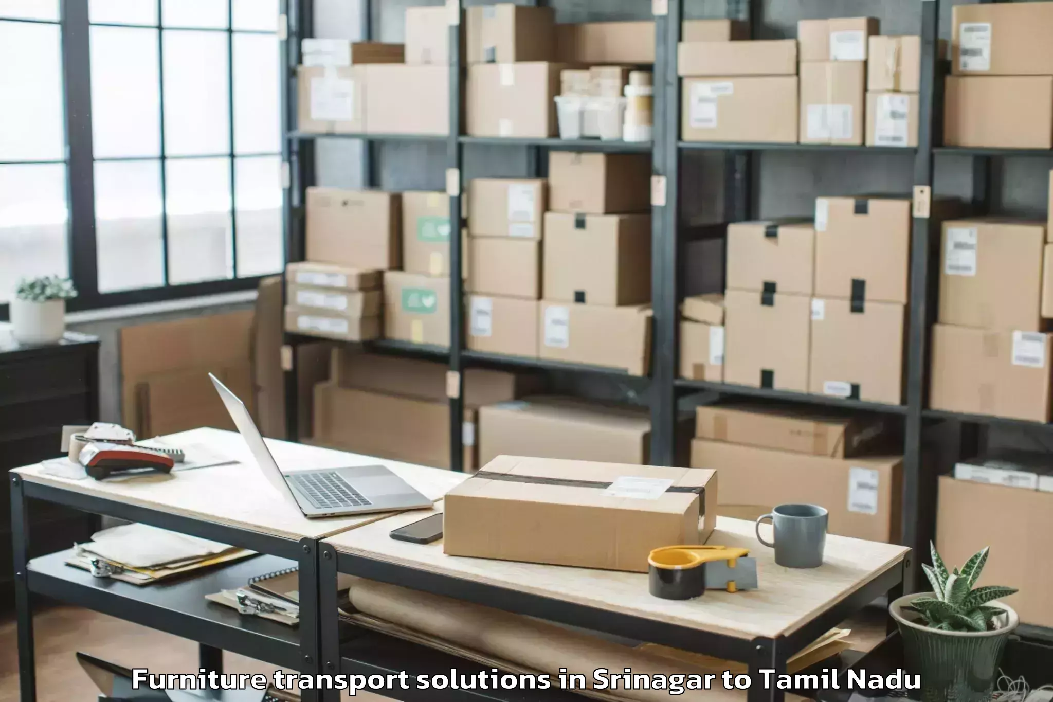 Top Srinagar to Tiruchirappalli Furniture Transport Solutions Available